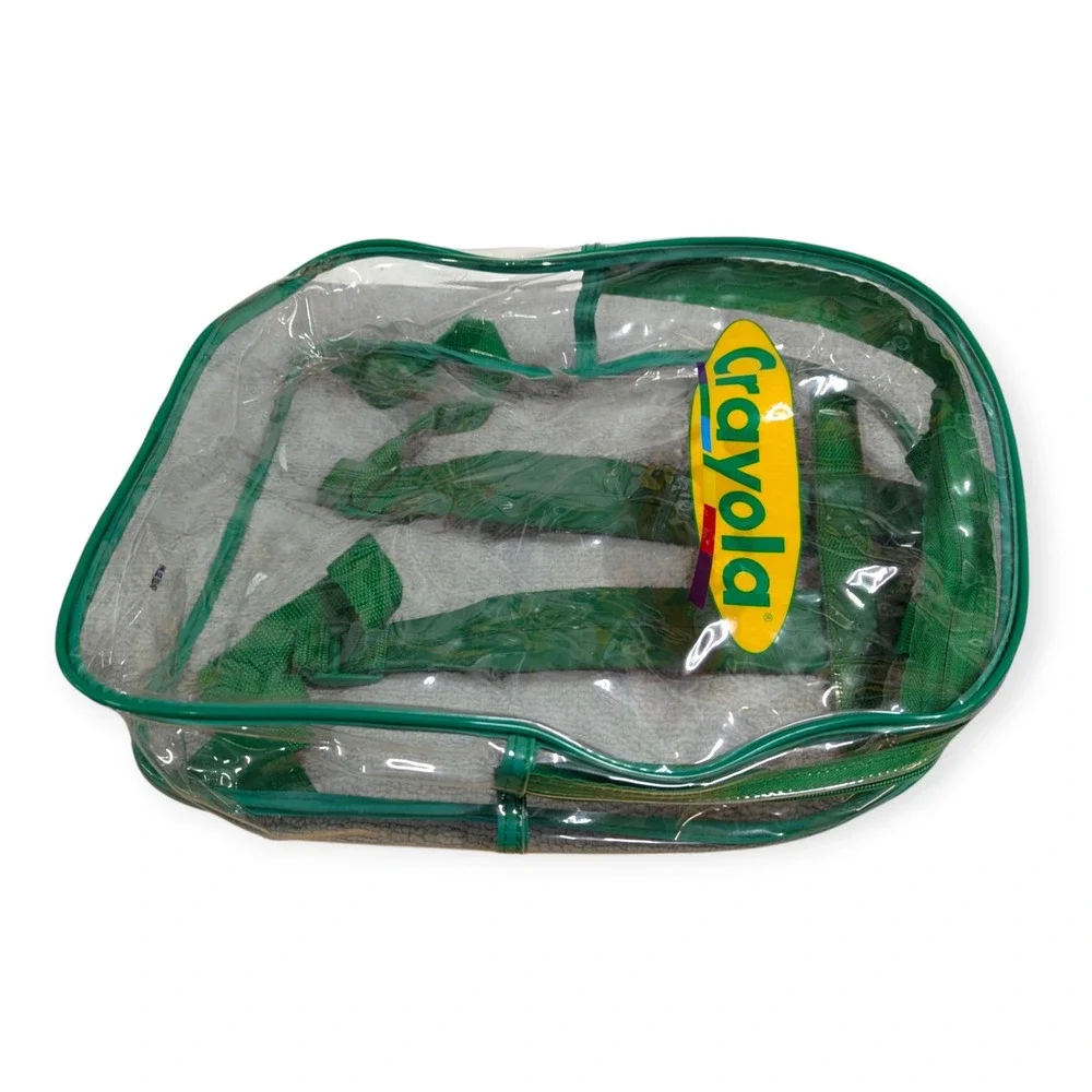 Crayola Kids Clear Backpack Green Trim Transparent School Bag‎ Small 13 Inch